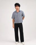 HALF SLEEVE SHIRT - NAVY/WHITE 210