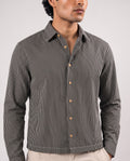 Button Down Shirt - Black/White Stripes