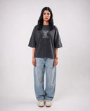 Baggy T Shirt (Acid Wash End of World) - Dark Grey