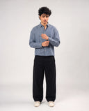 BUTTON DOWN SHIRT - BLUE/LIGHT BLUE STRIPES 207