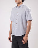 HALF SLEEVE SHIRT - LIGHT PURPLE/WHITE 205