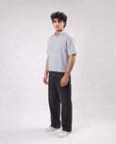 HALF SLEEVE SHIRT - LIGHT PURPLE/WHITE 205