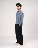 BUTTON DOWN SHIRT - BLUE/LIGHT BLUE STRIPES 207