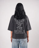 Baggy T Shirt (Acid Wash End of World) - Dark Grey