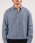 BUTTON DOWN SHIRT - BLUE/LIGHT BLUE STRIPES 207