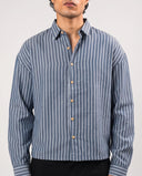 BUTTON DOWN SHIRT - BLUE/LIGHT BLUE STRIPES 207