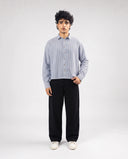 BUTTON DOWN SHIRT - BLUE/WHITE STRIPES 204