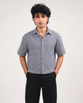 HALF SLEEVE SHIRT - NAVY/WHITE 210