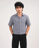 HALF SLEEVE SHIRT - NAVY/WHITE 210