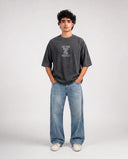 Baggy T Shirt (Acid Wash End of World) - Dark Grey