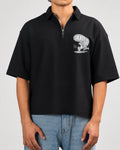 Boxy Polo Shirt (Skate or Die) - Black