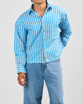 Button Down Shirt - Light Blue/White Stripes