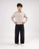 BUTTON DOWN SHIRT - BROWN/WHITE STRIPES 209