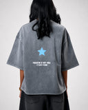 Baggy T Shirt (Acid Wash Star) - Light Grey