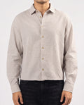 BUTTON DOWN SHIRT - BROWN/WHITE STRIPES 209
