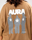 Oversized Tee Shirt (Aura Graphic) - Brown