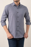 COTTON UNTUCKED SHIRT - NAVY