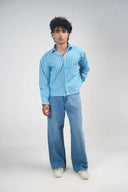 Button Down Shirt - Light Blue/White Stripes