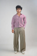 Button Down Shirt - Red/White Stripes