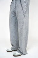 Baggy Trouser (Acid Wash Cut-Sew) - Light Grey