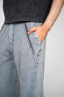 Baggy Trouser (Acid Wash Cut-Sew) - Light Grey