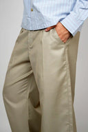 Pleated Wide Leg Pants - Beige