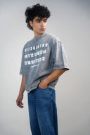 Oversized Tee Shirt (Acid Wash 1234) - Light Grey