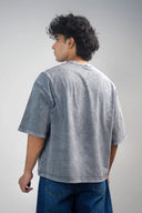 Oversized Tee Shirt (Acid Wash 1234) - Light Grey