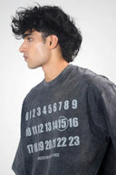 Oversized T Shirt (Acid Wash 1234) - Dark Grey