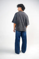 Oversized T Shirt (Acid Wash 1234) - Dark Grey