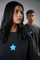 Baggy T Shirt (Acid Wash Star) - Dark Grey