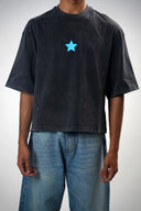 Baggy T Shirt (Acid Wash Star) - Dark Grey