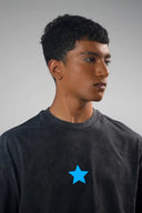 Baggy T Shirt (Acid Wash Star) - Dark Grey