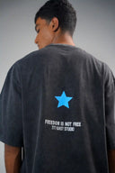 Baggy T Shirt (Acid Wash Star) - Dark Grey