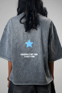 Baggy T Shirt (Acid Wash Star) - Light Grey