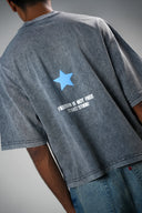 Baggy T Shirt (Acid Wash Star) - Light Grey
