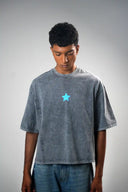 Baggy T Shirt (Acid Wash Star) - Light Grey