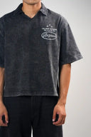 Baggy Polo Shirt (Acid Wash Arizona) - Dark Grey