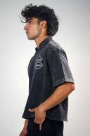 Baggy Polo Shirt (Acid Wash Arizona) - Dark Grey