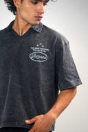Baggy Polo Shirt (Acid Wash Arizona) - Dark Grey