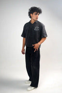 Baggy Polo Shirt (Acid Wash Arizona) - Dark Grey