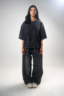 Oversized Tee Shirt (Acid Wash Dreamer) - Dark Grey