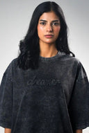 Oversized Tee Shirt (Acid Wash Dreamer) - Dark Grey