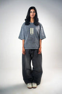 Oversized Tee Shirt (Acid Wash - Pause) - Light Grey