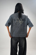 Oversized Tee Shirt (Acid Wash - Pause) - Light Grey