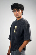 Oversized Tee Shirt (Acid Wash - Pause) - Dark Grey