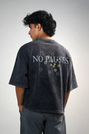 Oversized Tee Shirt (Acid Wash - Pause) - Dark Grey