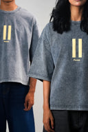 Oversized Tee Shirt (Acid Wash - Pause) - Light Grey