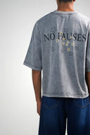 Oversized Tee Shirt (Acid Wash - Pause) - Light Grey