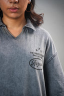 Baggy Polo Shirt (Acid Wash Arizona) - Light Grey